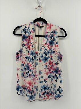 RW&CO. Floral Sleeveless Blouse - Pink and Blue